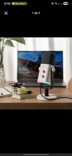 Microfone Gamer Fifine AM8W RGB (USB/XLR) USADO - Branco + Entrega - EM ATÉ 12X NO CARTÃO!