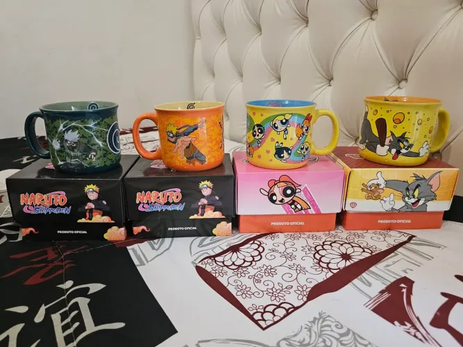 Canecas Piticas - Naruto, Kakashi, Tom e Jerry, etc- 470ml