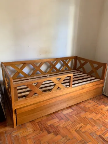 Cama Bicama Solteiro em Madeira Maciça - Linda e Super Conservada