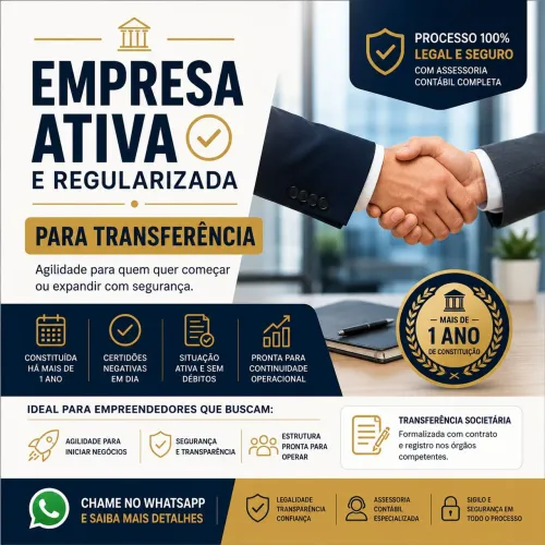 Empresa ativa e regularizada para transferência