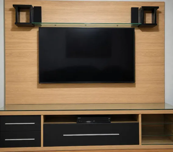 Rack com painel em MDF