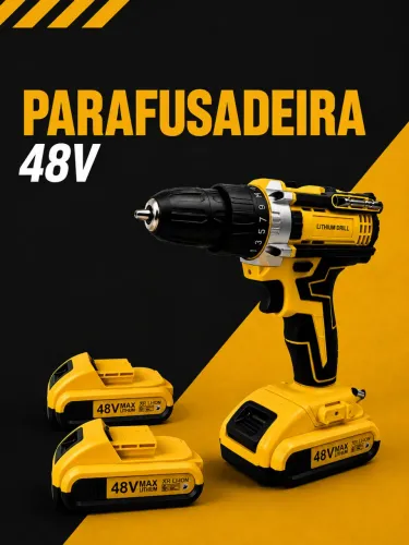 Parafusadeira e furadeira 48v com 2 baterias.