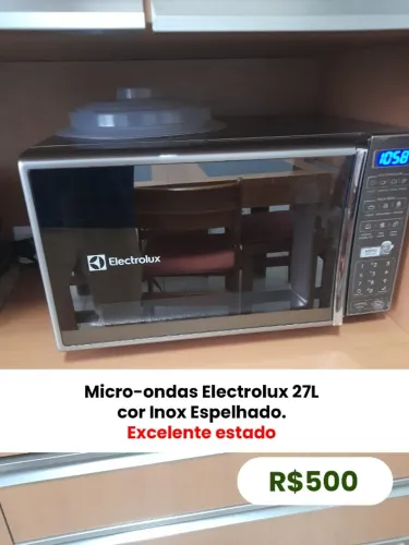 Microondas electrolux 27l inox
