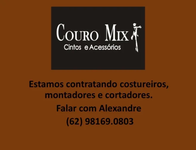 Couro Mix contrata costureiro montador e cortador 