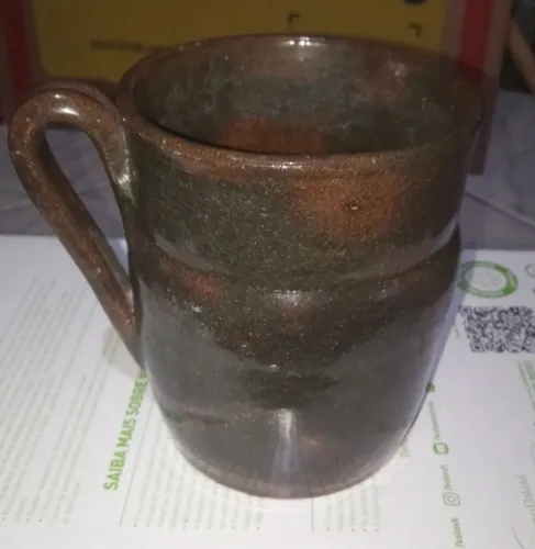 CANECA RÚSTICA EM CERÂMICA ARTESANAL VITRIFICADA 280ML