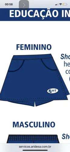 Short saia colegial