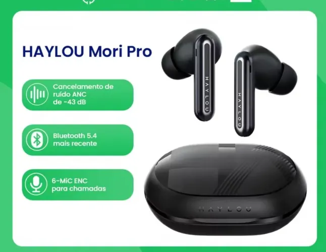 HAYLOU Mori Pro Auriculares com Cancelamento de Ruído Ativo ANC0/90