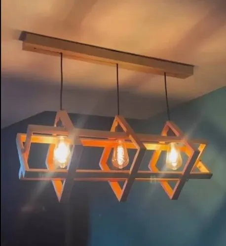 Base de luminária geométrica rústica (POR ENCOMENDA, PRONTO EM 1 DIA)