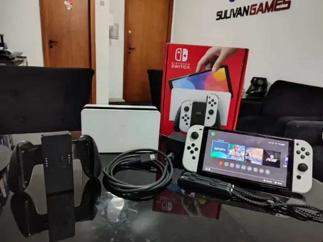 Nintendo Switch OLED seminovo DESBLOQUEADO c/ chip - Pode jogar Online - Vários Jogos