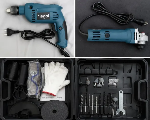 Kit Ferramenta Elétrica 110V Novo Completo com Maleta e Acessórios