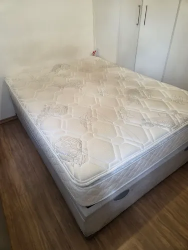 Cama Box Baú Casal + Colchão Luck Maxi Dream