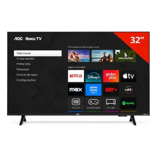 Smart TV AOC 32? Roku TV Nova + 1 Ano Garantia | R$ 950