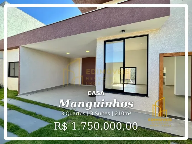 Casa Linear Exclusiva em Manguinhos - 3 Suítes e Estilo Sofisticado