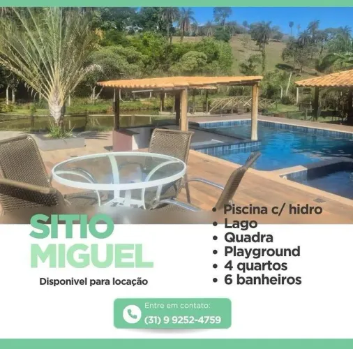 Sítio em Santa Luzia para locação