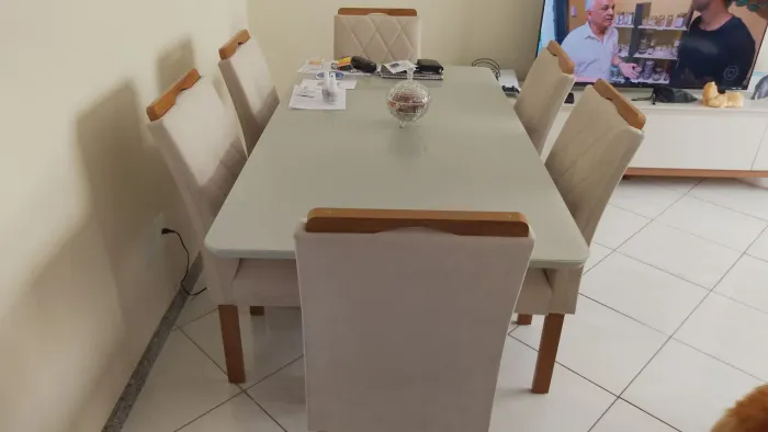 Conjunto de mesa 6 lugares 1.70X90 Lar Shopping 