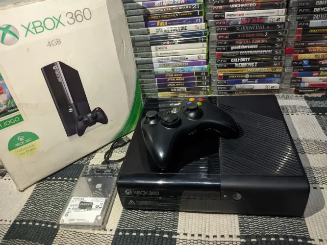 Xbox 360 Super Slim Des.bloq lotado de jogos