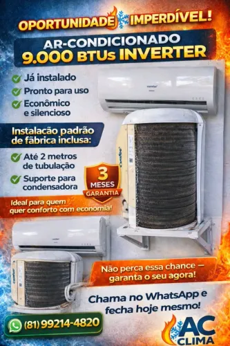 Ar condicionado 9000 BTUs inverter 