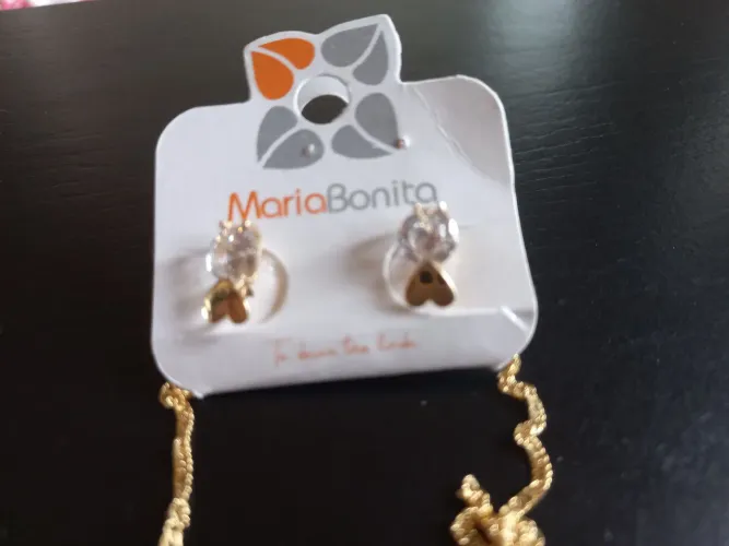 FOLHEADO - CONJUNTO BRINCO E COLAR