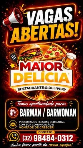 Vaga para Barman em pizzaria