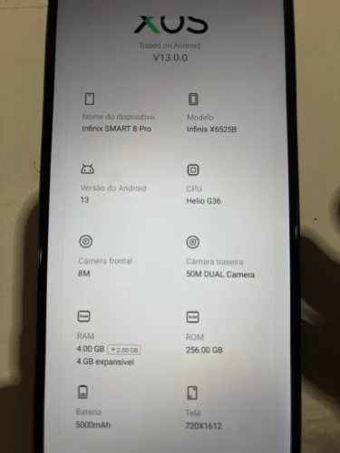 Positivo Infinix 8 pro 256 Gb