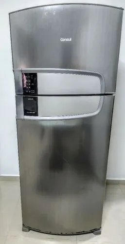 Geladeira Consul Bem Estar duplex Frost Free de 405 litros com acabamento inox.