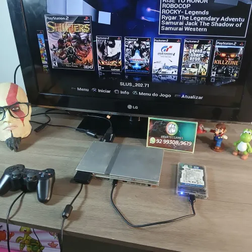 Ps2 Prata com 150 jogos irados