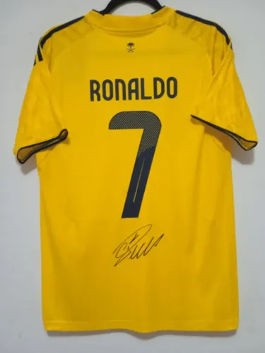 Camisa All Nassr 2025 / 2026 #7 Cristiano Ronaldo Autografada Certificada