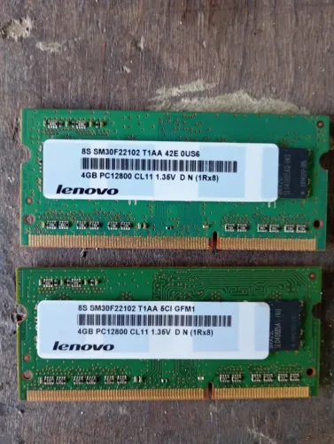 MEMÓRIA RAM NOTEBOOK 8GB (2x4GB) DDR3L 1600MHz LENOVO - FUNCIONANDO