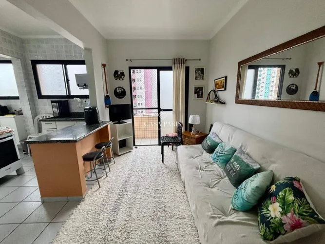 Apartamento mobiliado de 1 quarto à venda na Guilhermina, Praia Grande/SP