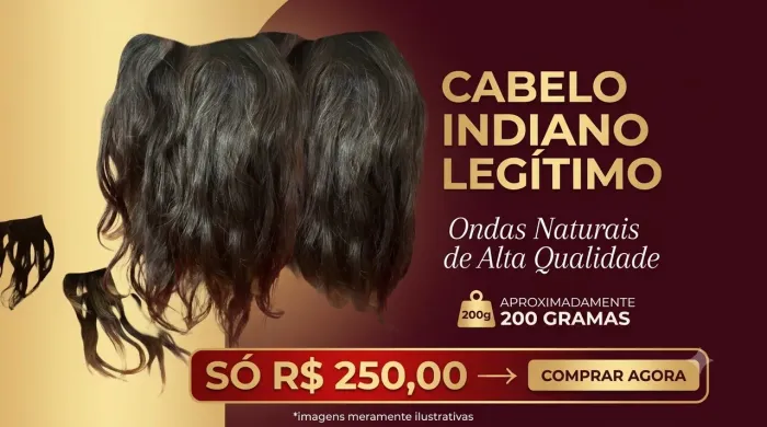 Cabelo indiano 200 gramas aproximadamente 