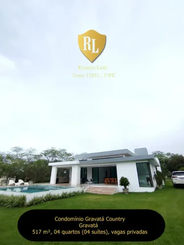 Vendo Casa Mobiliada em Gravatá, 517 m², 04 quartos (04 suítes)