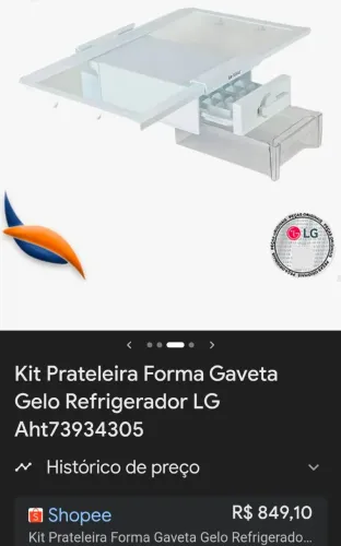 Kit prateleira forma Gelo com armazenamento