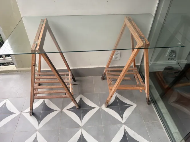 Tampa de mesa de vidro 1,20 X 60