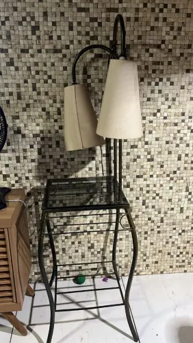 Conjunto decorativo de ferro com vidro -elegante 