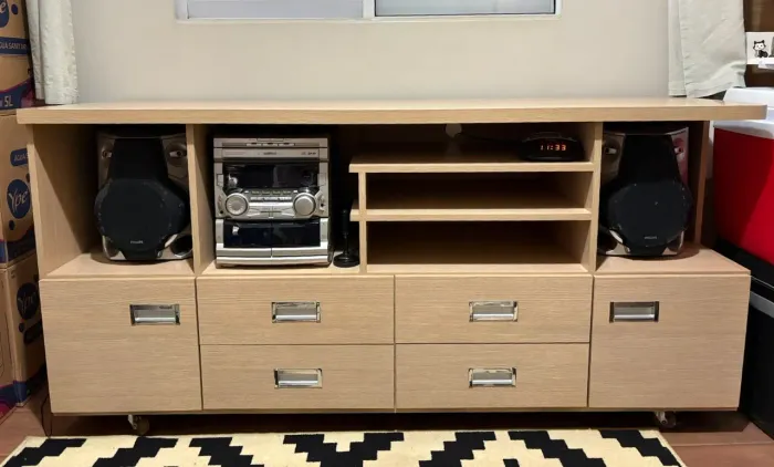 Conjunto mesa computador e rack escritório 