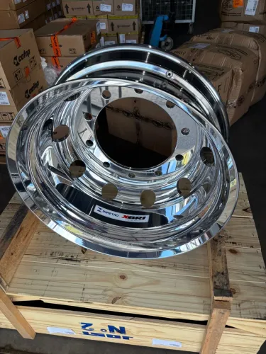 RODAS DE ALUMÍNIO XBRI 295/275 22,5x8,25 borda larga auto brilho