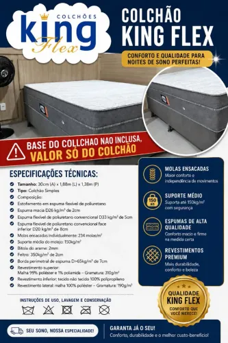 Colchão Casal Molas Ensacadas