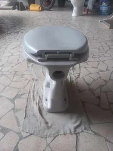 Vaso sanitário  com tampa logasa cinza 