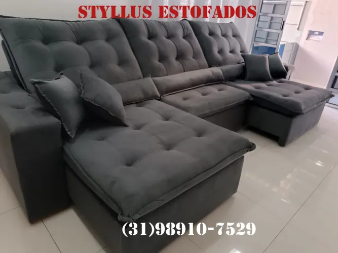 Sofá retrátil 3 módulos de luxo