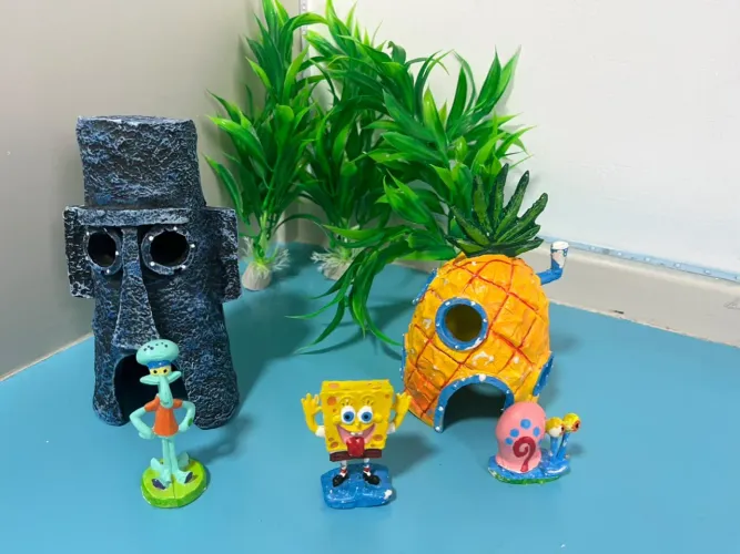 AQUARIO COMPLETO - DECORACAO BOB ESPONJA