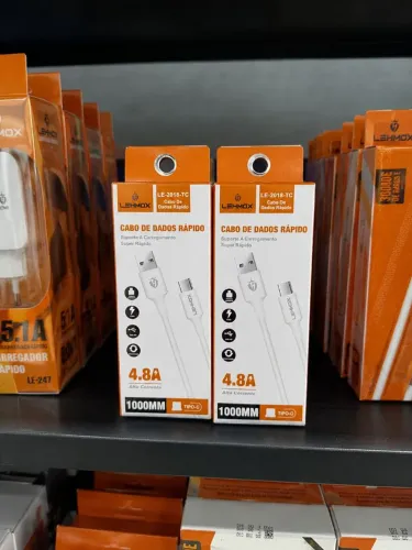 Cabo USB Tipo-C LELMOX 4.8A Turbo Carregamento Rápido 1 Metro