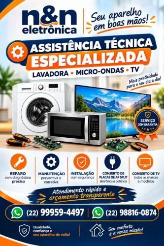 Conserto de Máquina de Lavar, Microondas TVs e Placas Ar Split