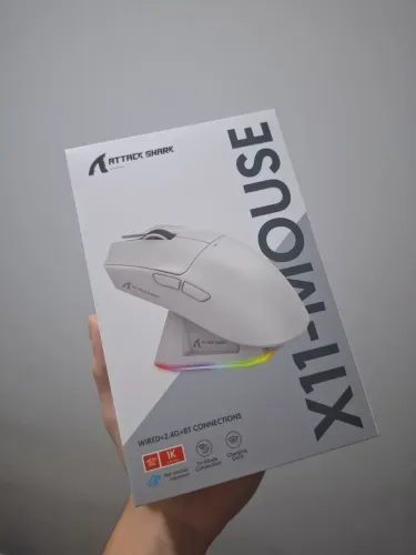 Mouse Gamer Attack Shark X11 c/Dock - Branco