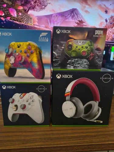 Lote controle + headset xbox (edição limitada)