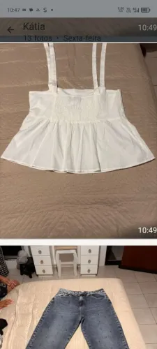 Bata branca com elástico nas costas