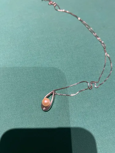 Corrente em ouro branco com pingente 
