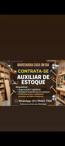 Vaga pra auxiliar de produção