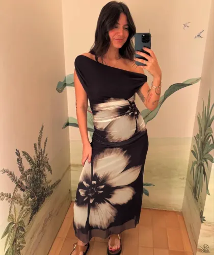 Vestido de Tule Cropped Maya Preto Farm M