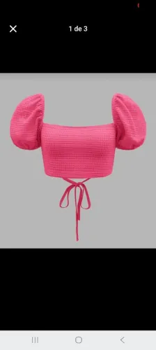 Blusa rosa manga bufante