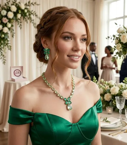 Colar Feminino Verde Luxo + Brincos | Conjunto Elegante para Festa ou Casamento